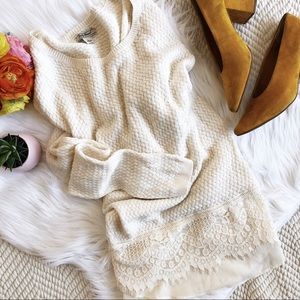 Lucky Brand lace trim sweater